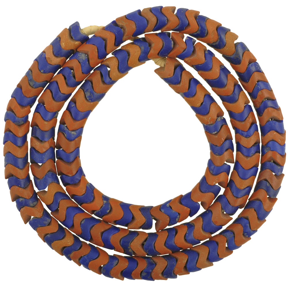 Vintage African Trade Beads: Old Czech Snake Chain Glass, 25.5"