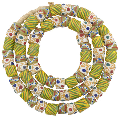 New Powder Glass Beads From Ghana - African Trade Beads, 10-12Mm