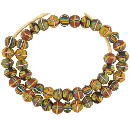 African Powder Glass Beads - Venetian Bicone King Bead Replica
