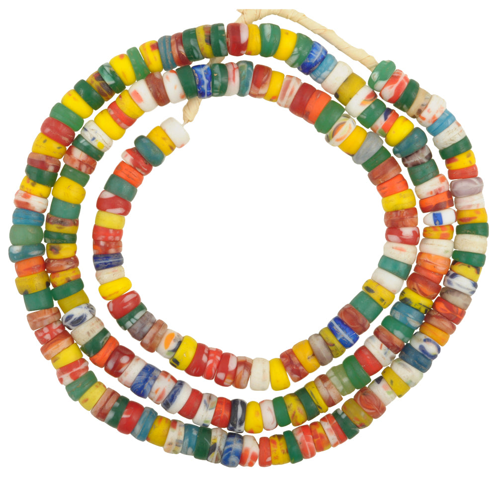 Vintage African Trade Beads, Bohemian Molded Czech Glass, 7Mm