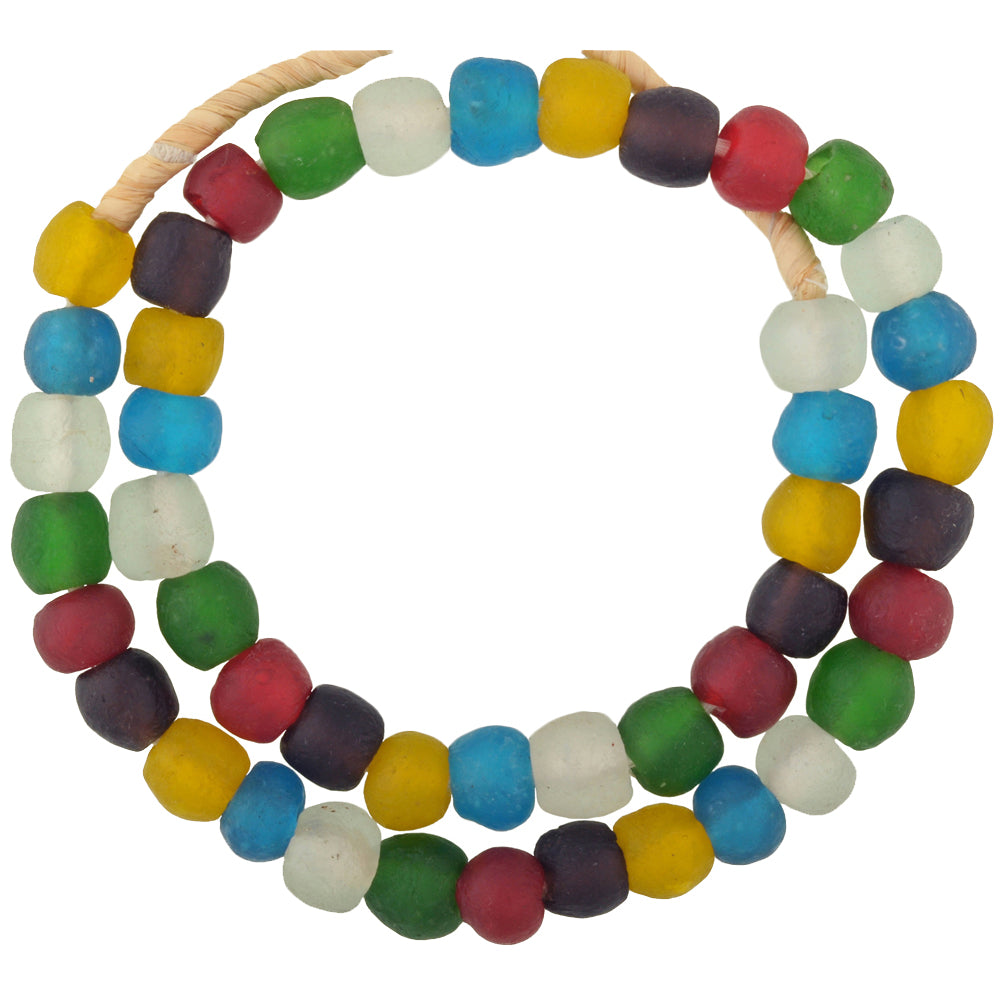 African Trade Beads - 12-14Mm Handmade Recycled Krobo Glass Beads