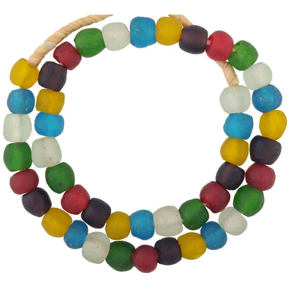 African Trade Beads - 12-14Mm Handmade Recycled Krobo Glass Beads