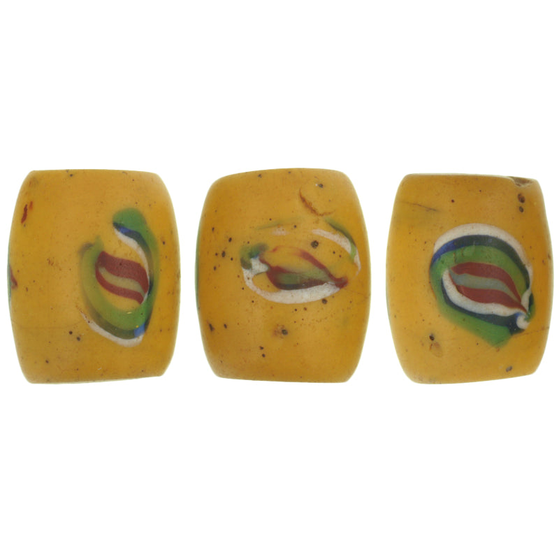 Rare Old "Eye" Fancy Venetian Lampwork Glass Trade Beads 14X12Mm