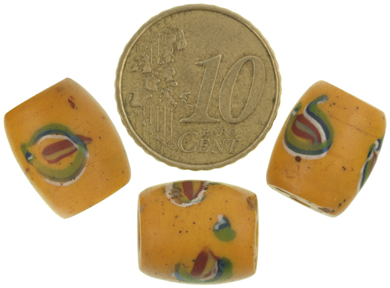 Rare Old "Eye" Fancy Venetian Lampwork Glass Trade Beads 14X12Mm - alternate view