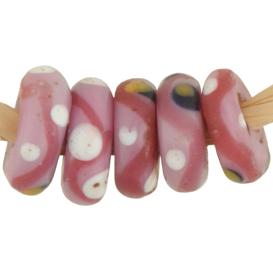 Rare Old Pink "Pineapple" Venetian Glass Trade Beads - African Lampwork, 8Mm
