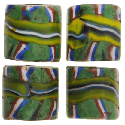 Rare Antique Banded Millefiori Venetian Mosaic Glass Trade Beads