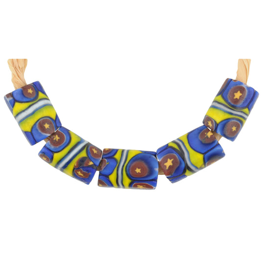 Antique Banded Millefiori Venetian Mosaic Glass Trade Beads, African
