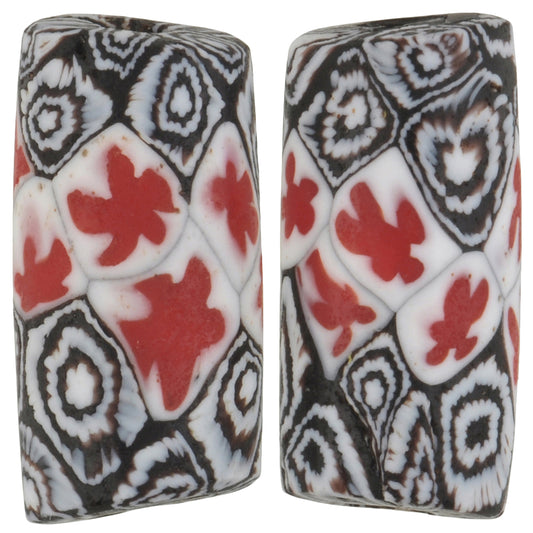 Rare Matching Pair Of Antique Millefiori Venetian Trade Beads