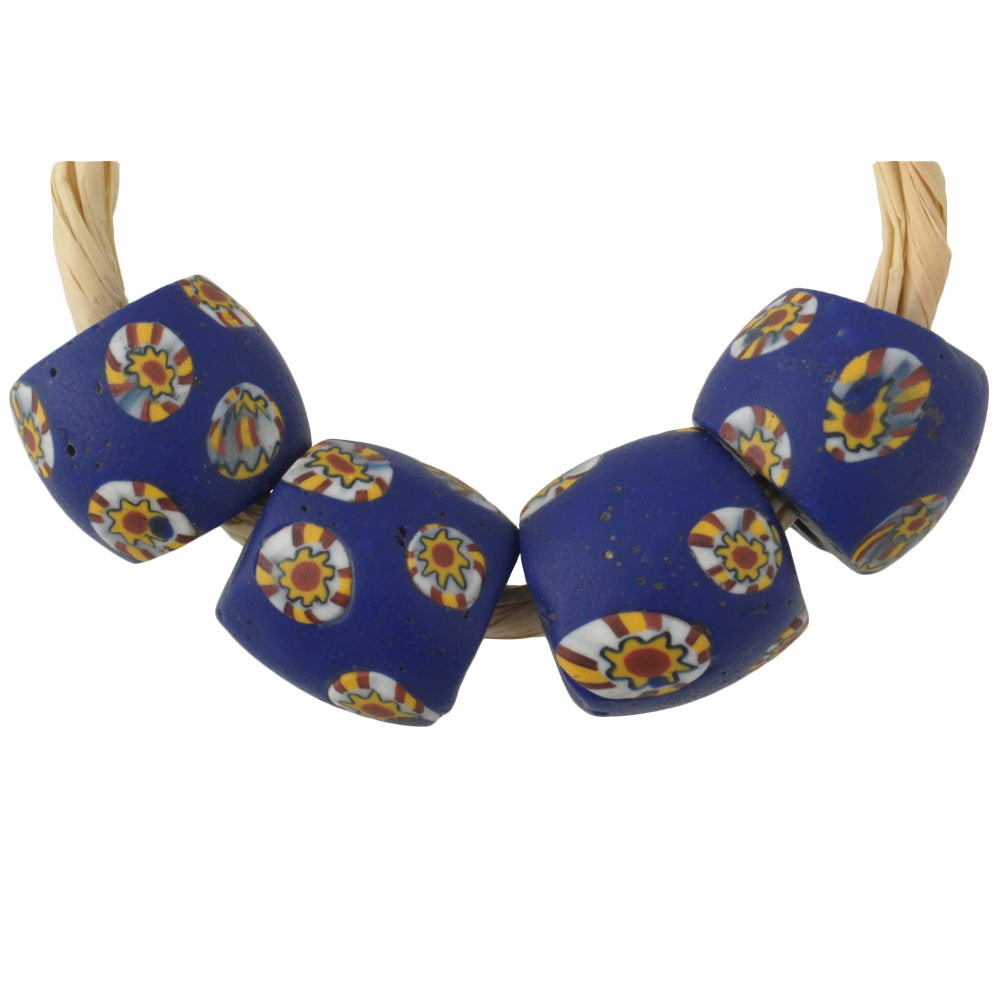 Rare Antique Venetian Millefiori Mosaic Trade Beads, 13Mm African Beads