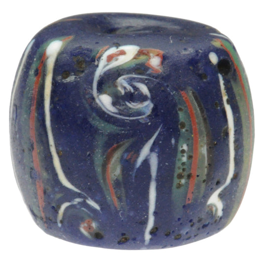 Rare Antique Venetian Fancy Glass Trade Bead With Trail Decoration - 17X14Mm