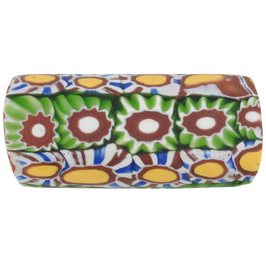 Rare Antique Venetian Millefiori Mosaic Glass Trade Bead, 31X14Mm