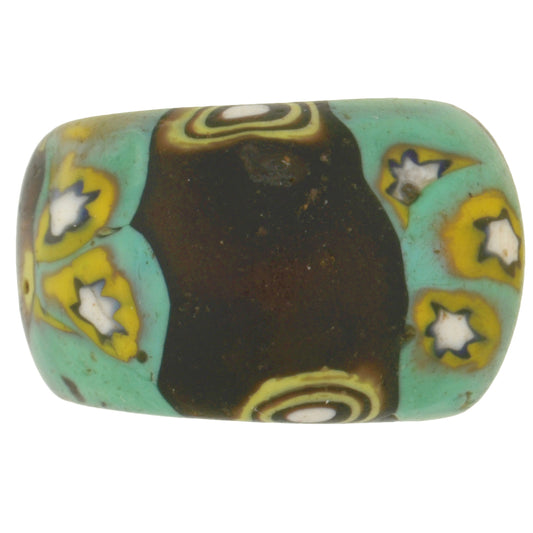 Rare Antique Large Venetian Millefiori Mosaic Glass Trade Bead, 18Mm