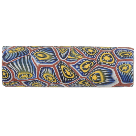 Rare Antique Large Millefiori Mosaic Glass Trade Bead, 41X12Mm