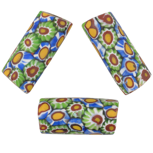 Rare Antique Venetian Millefiori Mosaic Glass African Trade Beads - cropped detail