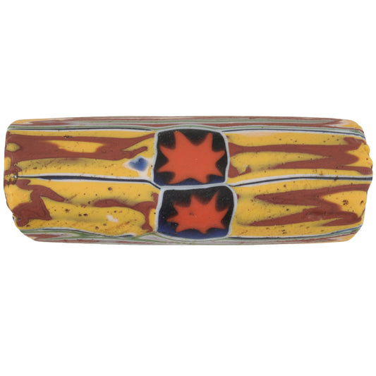 Antique Large Millefiori Venetian Mosaic Glass Trade Bead 37X13Mm