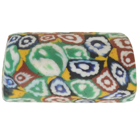 Rare Antique Venetian Millefiori Mosaic Glass Trade Bead, 20X11Mm