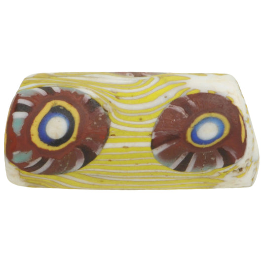 Rare Antique Venetian Millefiori Mosaic Bead, African Trade Glass, 22X11Mm