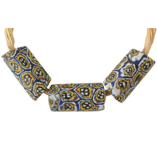 Antique Venetian Millefiori Mosaic Glass Trade Beads, 18-20Mm, African Trade