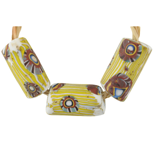 Rare Antique Venetian Millefiori Mosaic African Trade Beads 19-20Mm