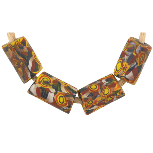 Rare Antique Venetian Millefiori African Trade Beads, 15-16Mm, Set Of 4