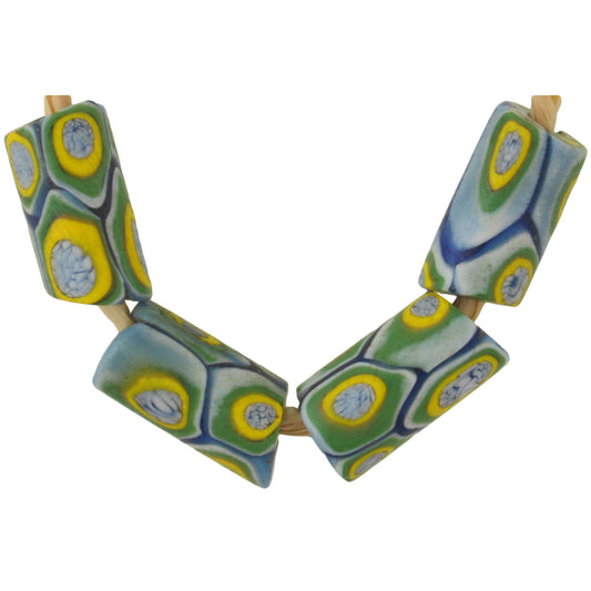 Antique Venetian Millefiori Mosaic Glass Beads - African Trade, Early 1900S