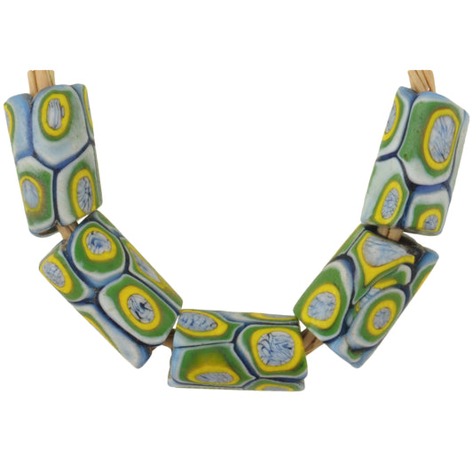 Antique Venetian Millefiori Mosaic Glass Trade Beads - 12Mm