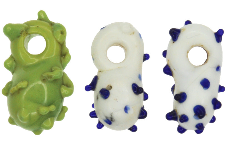 Rare Antique Fancy Venetian Lampwork Trade Beads 12-13Mm - African Glass - close-up