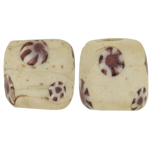 Antique Venetian Millefiori African Trade Beads - Matching Pair, 12Mm