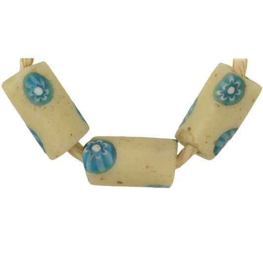 Antique Venetian Millefiori Mosaic Beads - African Trade, 17-18Mm
