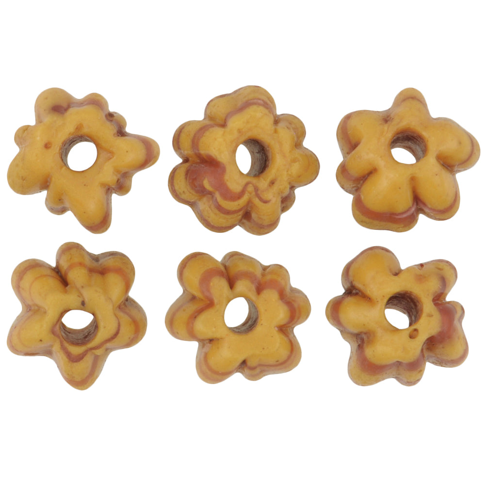 Antique Fancy Venetian Wound Lampwork Glass Trade Beads, 7-8Mm