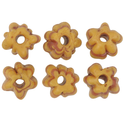 Antique Fancy Venetian Wound Lampwork Glass Trade Beads, 7-8Mm