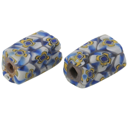 Rare Rectangular Antique Venetian Millefiori Glass Trade Beads