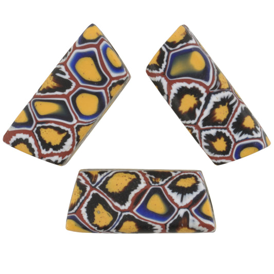 Antique Venetian Millefiori Mosaic Glass African Trade Beads - close-up