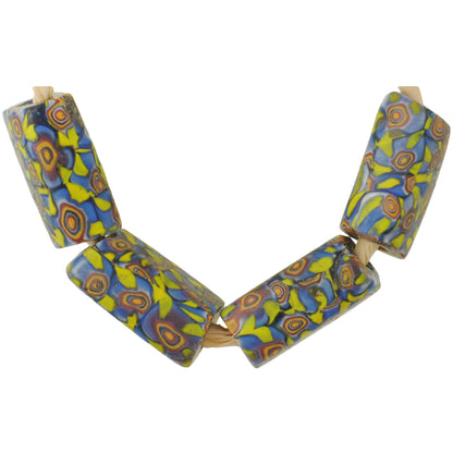Rare Antique Rectangular Millefiori Venetian Mosaic Trade Beads