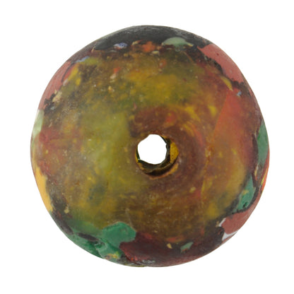 Large African Recycled Glass Trade Beads - Ghana Krobo Artistry - close-up