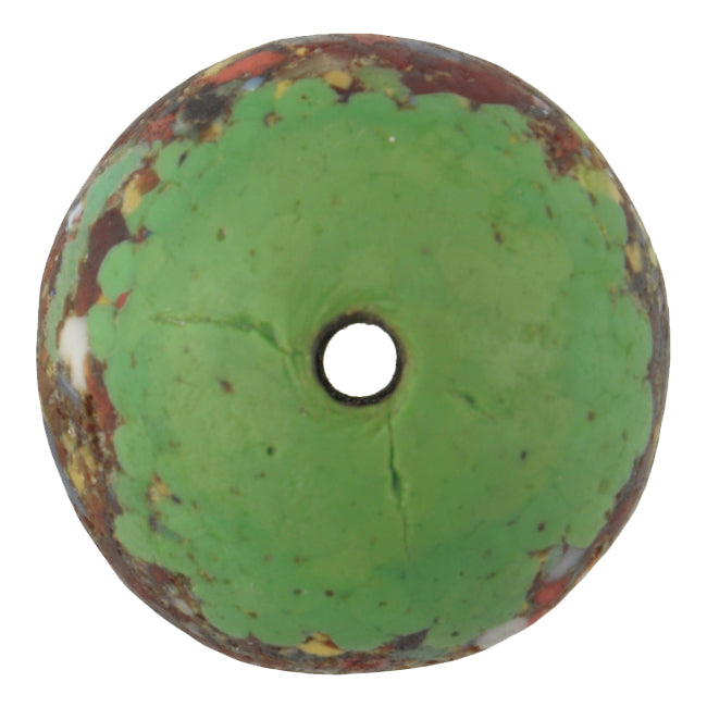 Large Recycled Glass Trade Beads - African Ghana Krobo Beads 28X26Mm - close-up