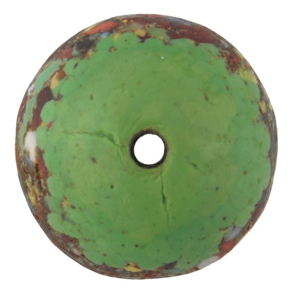 Large Recycled Glass Trade Beads - African Ghana Krobo Beads 28X26Mm - close-up
