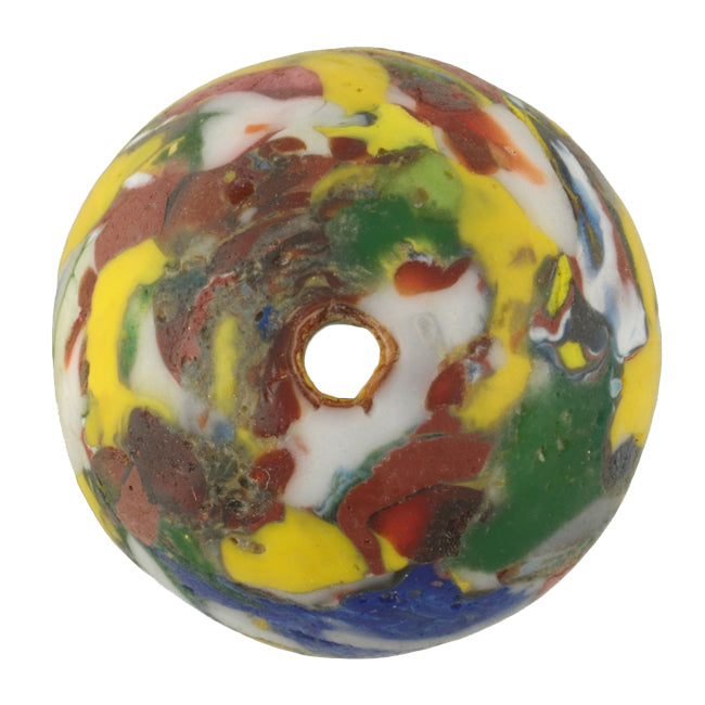 Large African Recycled Glass Trade Beads - Krobo Ghana 26X24Mm - close-up