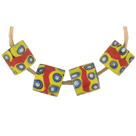 Antique Banded Millefiori Venetian Mosaic Trade Beads - African Trade