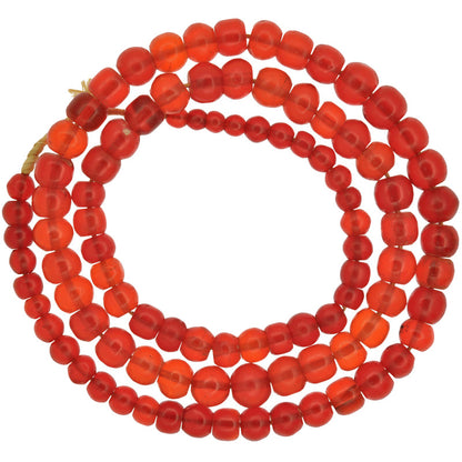 Vintage African Trade Beads: Round Translucent Red Bohemian Glass