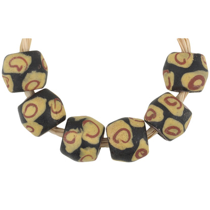 Antique Black Bicone Venetian Lampwork Glass Trade Beads - African Trade