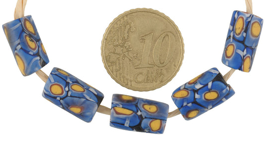 Antique Venetian Millefiori Mosaic Glass Trade Beads - 5 Matching Beads - alternate view