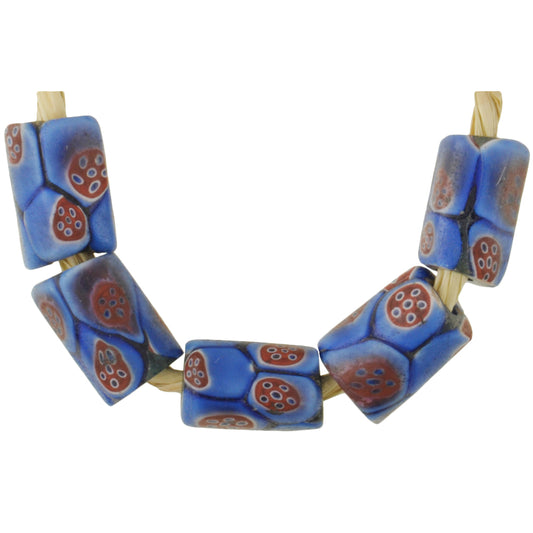 Antique Venetian Millefiori African Trade Beads, 10-11Mm Mosaic Glass