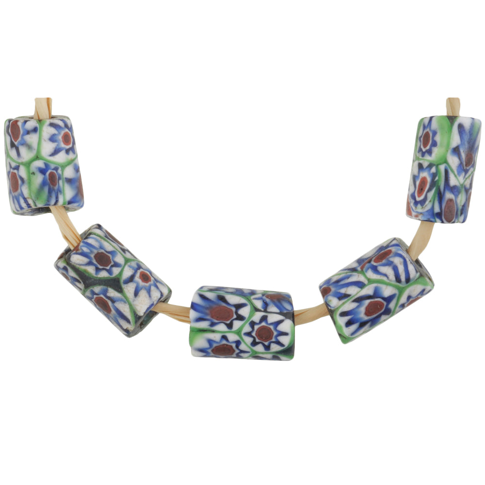 Antique Rare Venetian Millefiori Mosaic African Trade Beads, 11-12Mm