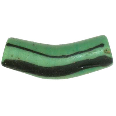 Beautiful Antique Striped Elbow Venetian Wound Glass Trade Bead, Early 1900S