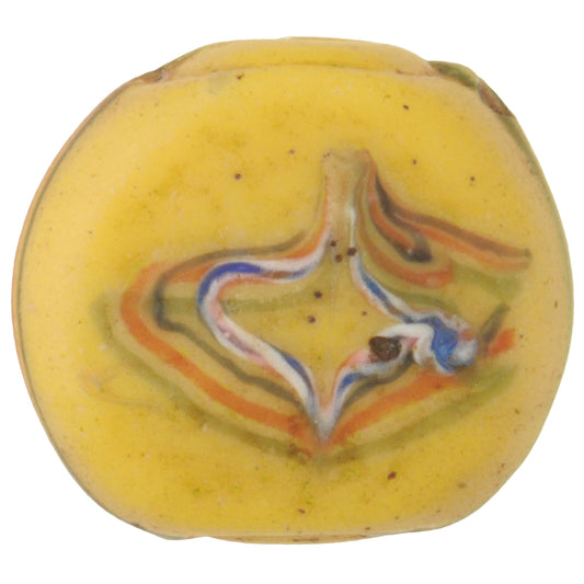 Rare Antique Tabular Fancy Venetian Lampwork Glass Trade Bead - 13X15Mm