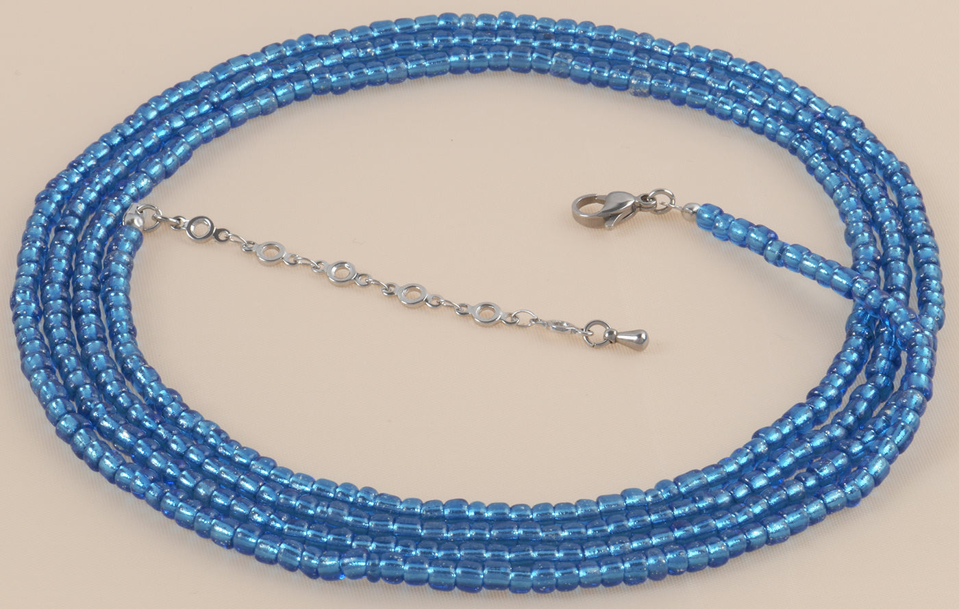 African Waist Beads Handmade Belly Chain Weight Control Body Jewelry Ghana - zoomed-in detail