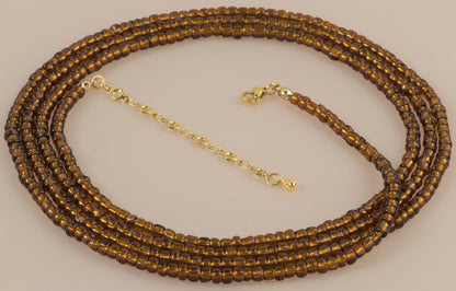Ghana Waist Beads Handmade Belly Chain Weight Control African Body Jewelry - zoomed-in detail