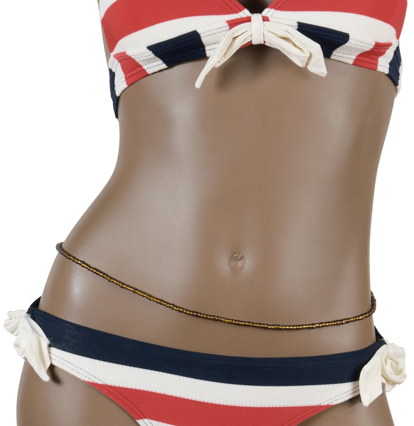 Ghana Waist Beads Handmade Belly Chain Weight Control African Body Jewelry - angled shot