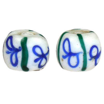 Beautiful Antique White Fancy Venetian Lampwork Glass Trade Beads